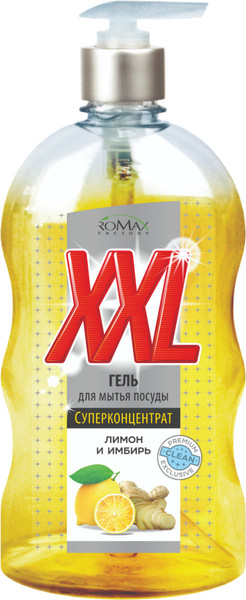 Изображение товара Средство для мытья посуды Romax XXL Лимон и имбирь (650г)