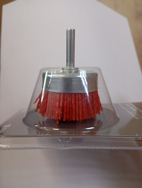 Изображение товара Щетка для электроинструмента Hammer Чашечная нейлоновая 50мм / 02400-100050 (с хвостовиком)