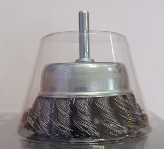 Изображение товара Щетка для электроинструмента Hammer Проволочная чашечная косичка 75мм / 02400-700075 (с хвостовиком)