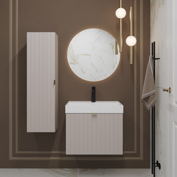 Изображение товара Тумба с умывальником Lauter Melisa 60 (кашемир п/мат/искусственный мрамор)
