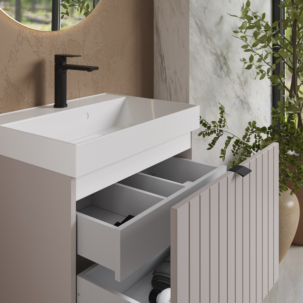 Изображение товара Тумба с умывальником Lauter Melisa 60 (кашемир п/мат/искусственный мрамор)