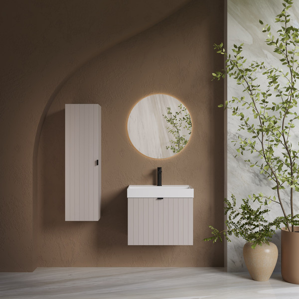 Изображение товара Тумба с умывальником Lauter Melisa 60 (кашемир п/мат/искусственный мрамор)