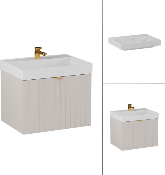 Изображение товара Тумба с умывальником Lauter Melisa 60 (кашемир п/мат/искусственный мрамор)