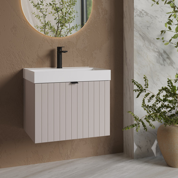 Изображение товара Тумба с умывальником Lauter Melisa 60 (кашемир п/мат/искусственный мрамор)