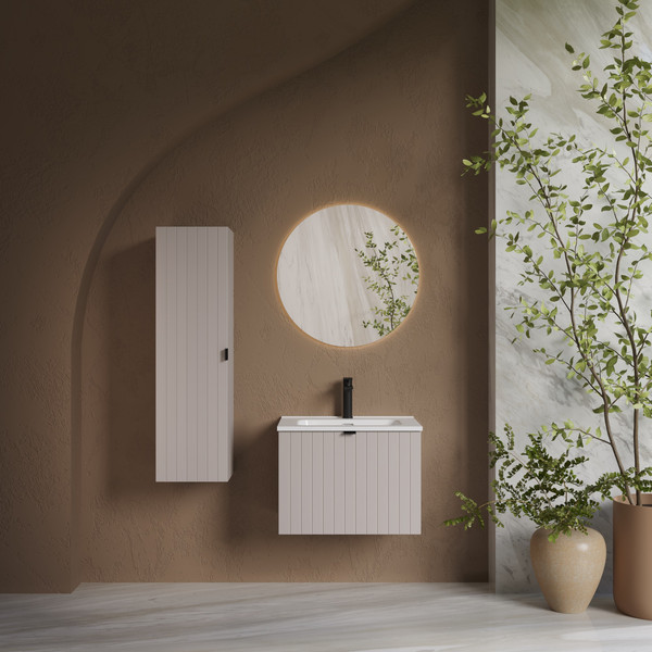 Изображение товара Тумба с умывальником Lauter Melisa 60 + Alton 61 (кашемир п/мат, три ручки в комплекте)