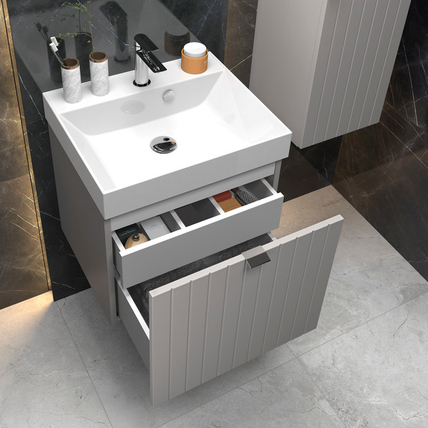 Изображение товара Тумба с умывальником Lauter Melisa 60 + Optima 60.5 (кашемир п/мат)