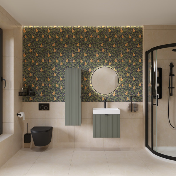 Изображение товара Тумба с умывальником Lauter Melisa 50 (серо-зеленый п/мат/искусственный мрамор)