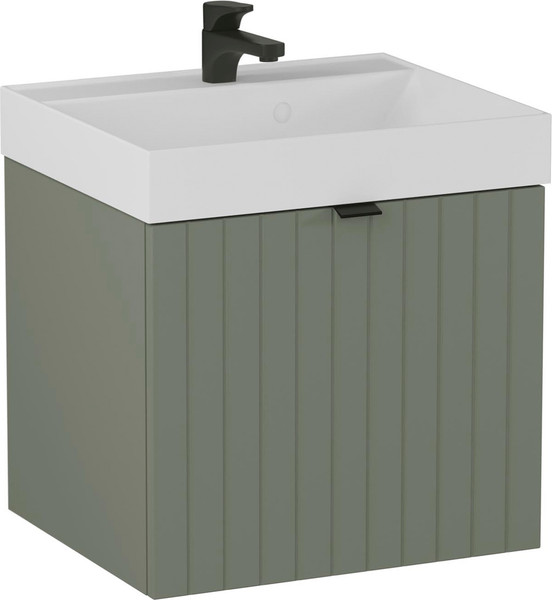 Изображение товара Тумба с умывальником Lauter Melisa 50 (серо-зеленый п/мат/искусственный мрамор)