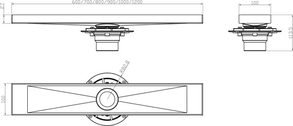 Изображение товара Трап для душа Lauter 2120862-i IMB 600x100 (черный матовый)