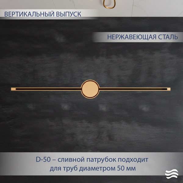 Изображение товара Трап для душа Lauter 210103G 1500x15 (золото)