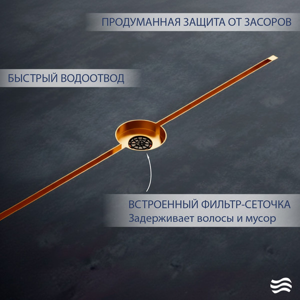 Изображение товара Трап для душа Lauter 210103G 1500x15 (золото)