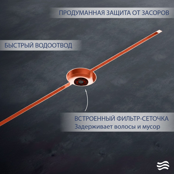 Изображение товара Трап для душа Lauter 210104RG 1500x15 (розовое золото)