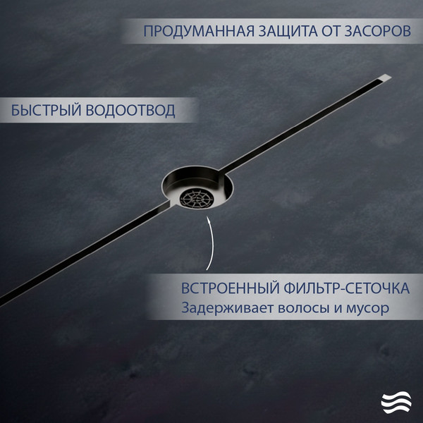 Изображение товара Трап для душа Lauter 210105GM 1500x15 (оружейная сталь)