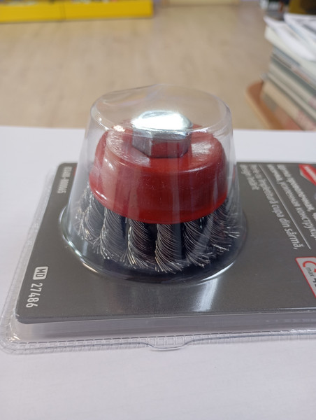 Изображение товара Щетка для электроинструмента Hammer Проволочная чашечная косичка 65мм М14 / 02400-800065