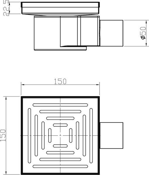 Изображение товара Трап для душа Lauter 2140062-L1MB 150x150 (черный матовый)