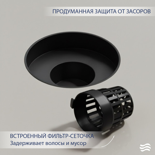 Изображение товара Трап для душа Lauter 21U032MB (черный матовый)