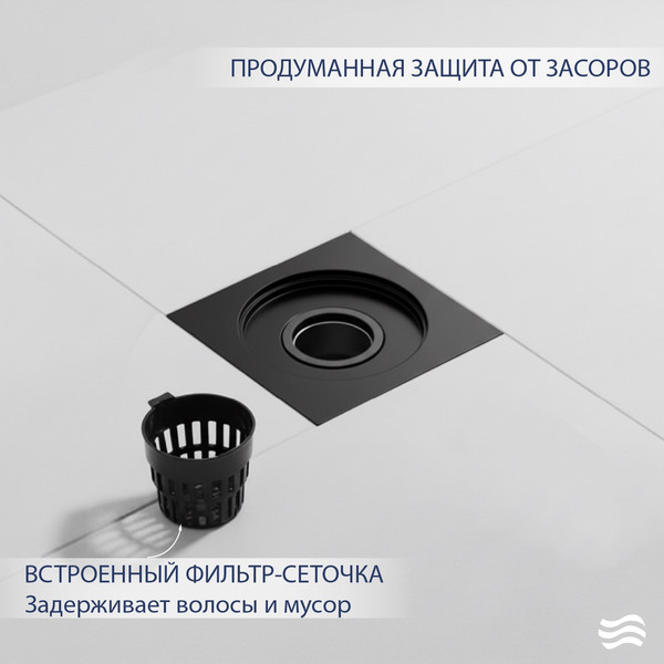 Изображение товара Трап для душа Lauter 21U40042MB (черный матовый)