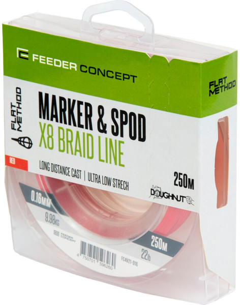 Изображение товара Леска плетеная Feeder Concept Flat Method х8 Spod And Marker Braid Red 250/016 FC4921-016