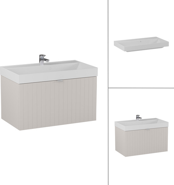 Изображение товара Тумба с умывальником Lauter Melisa 80 (кашемир п/мат/искусственный мрамор, три ручки в комплекте)