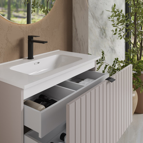 Изображение товара Тумба с умывальником Lauter Melisa 80 + Alton 82 (кашемир п/мат)