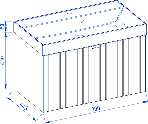 Изображение товара Тумба с умывальником Lauter Melisa 80 + Alton 82 (кашемир п/мат)