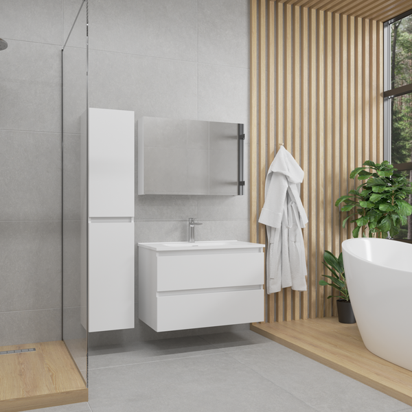 Изображение товара Тумба с умывальником Lauter Mia 80 + Alton 82 (белый глянец)