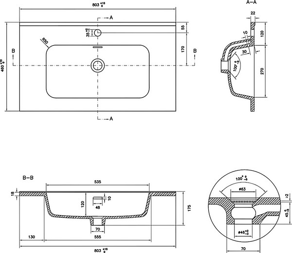 Изображение товара Тумба с умывальником Lauter Mia 80 + Alton 82 (кашемир)