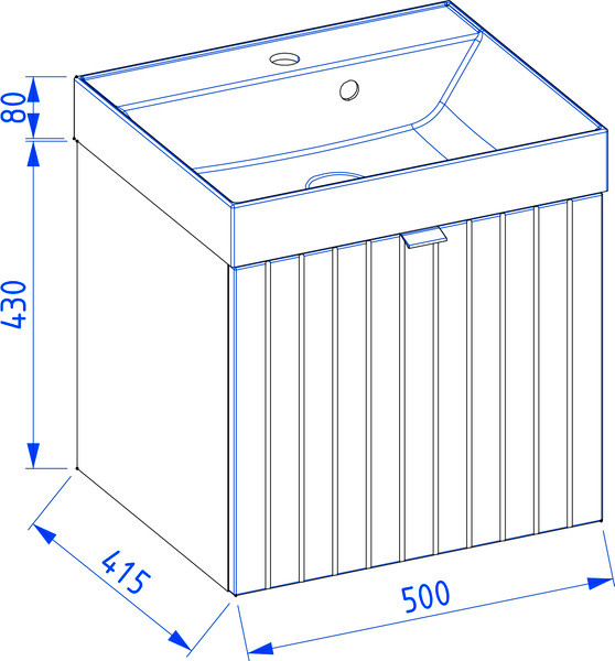 Изображение товара Тумба с умывальником Lauter Melisa 50 (кашемир п/мат/искусственный мрамор)