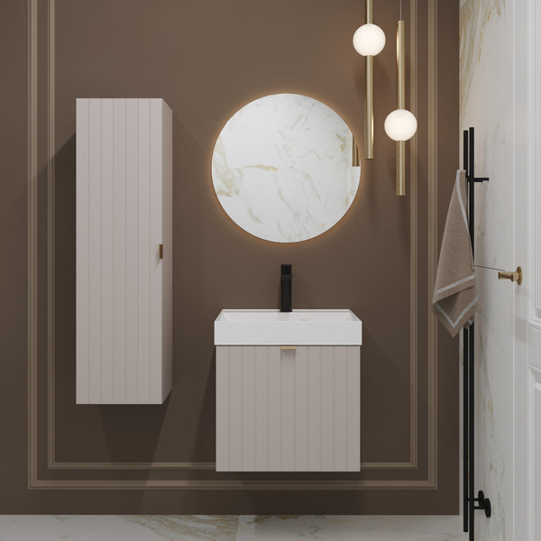 Изображение товара Тумба с умывальником Lauter Melisa 50 (кашемир п/мат/искусственный мрамор)