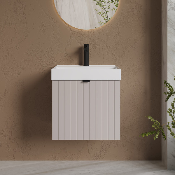 Изображение товара Тумба с умывальником Lauter Melisa 50 (кашемир п/мат/искусственный мрамор)