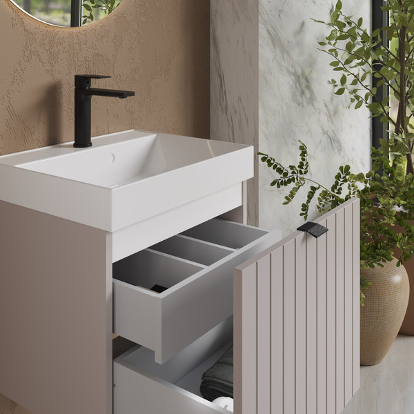 Изображение товара Тумба с умывальником Lauter Melisa 50 (кашемир п/мат/искусственный мрамор)