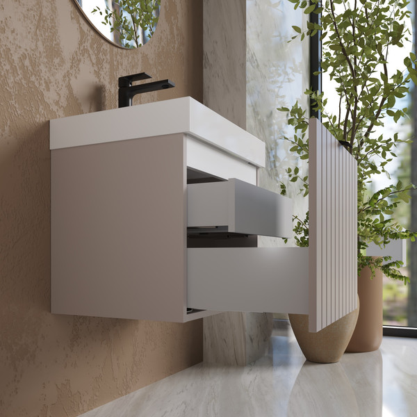 Изображение товара Тумба с умывальником Lauter Melisa 50 (кашемир п/мат/искусственный мрамор)