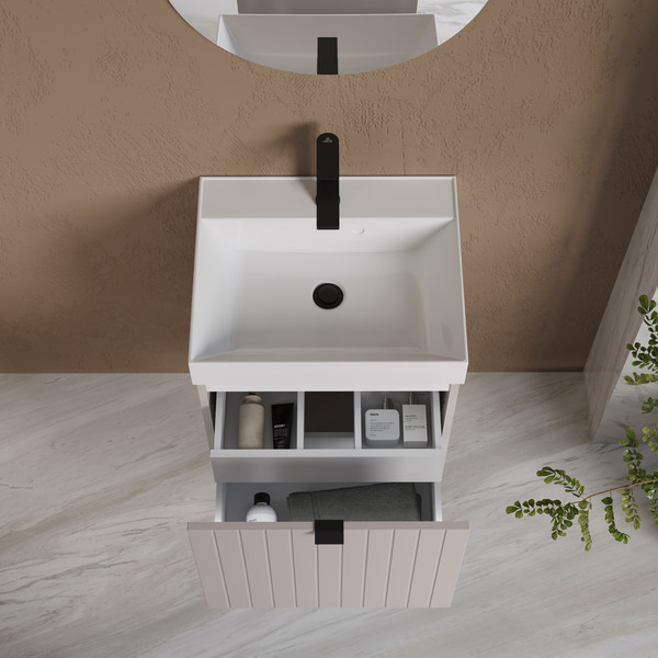 Изображение товара Тумба с умывальником Lauter Melisa 50 (кашемир п/мат/искусственный мрамор)