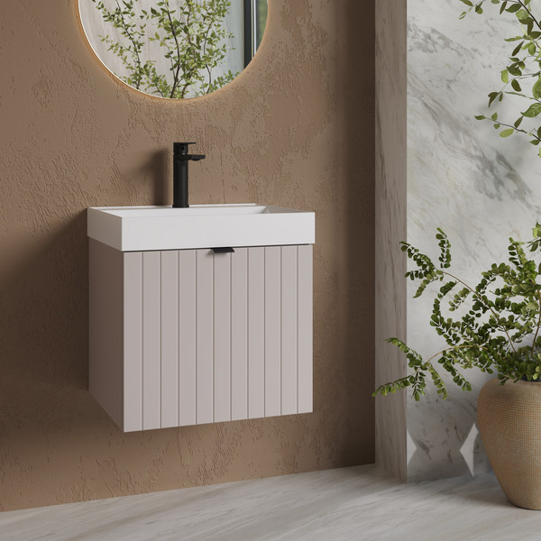 Изображение товара Тумба с умывальником Lauter Melisa 50 (кашемир п/мат/искусственный мрамор)