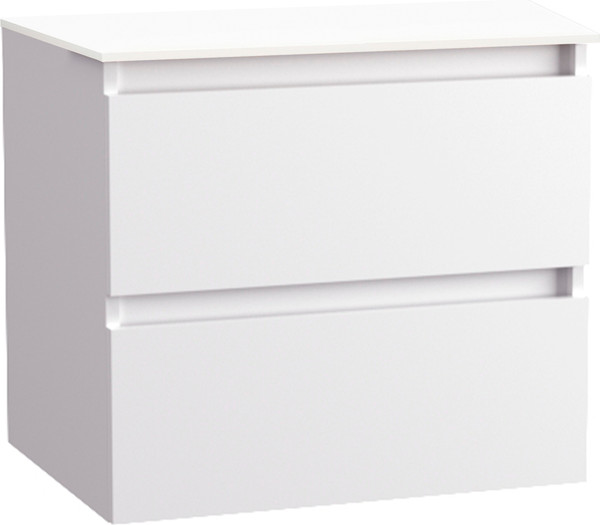 Изображение товара Комод для ванной Lauter Mia 60 со столешницей Melisa (белый глянец/текстура камня/белый)