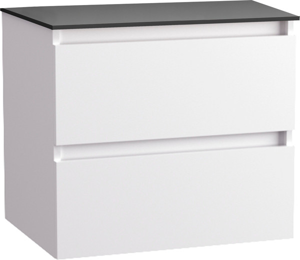 Изображение товара Комод для ванной Lauter Mia 60 со столешницей Melisa (белый глянец/текстура камня/черный)