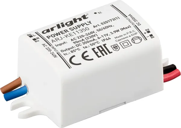 Изображение товара Блок питания для светильника Arlight ARJ-KE11350 4W 350mA / 020173(1)