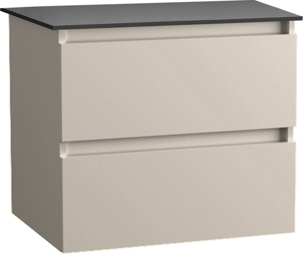 Изображение товара Комод для ванной Lauter Mia 60 со столешницей Melisa (кашемир/текстура камня/черный)