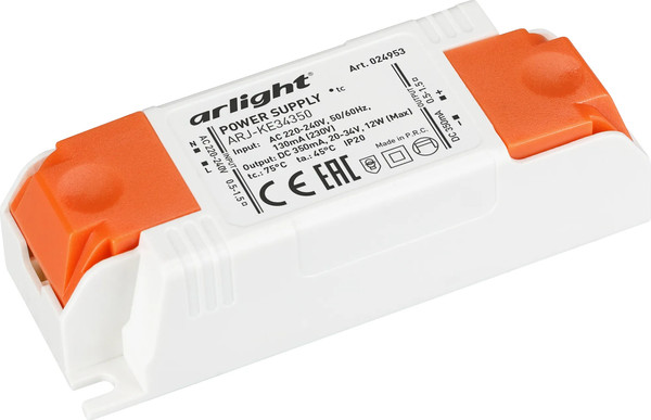 Изображение товара Блок питания для светильника Arlight ARJ-KE34350 12W 350mA / 024953
