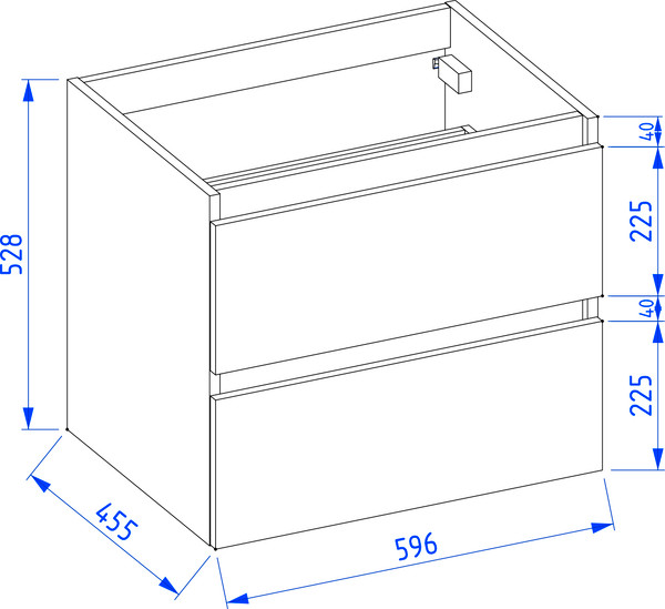 Изображение товара Комод для ванной Lauter Mia 60 со столешницей Melisa (графит/цельный дуб)