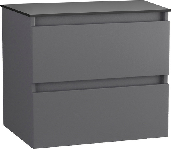 Изображение товара Комод для ванной Lauter Mia 60 со столешницей Melisa (графит/текстура камня/черный)