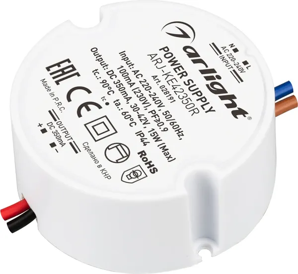 Изображение товара Блок питания для светильника Arlight ARJ-KE42350R 15W 350mA PFC / 028191