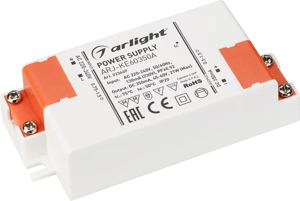 Блок питания для светильника Arlight ARJ-KE60350A 21W 350mA PFC / 023449 — фото 6
