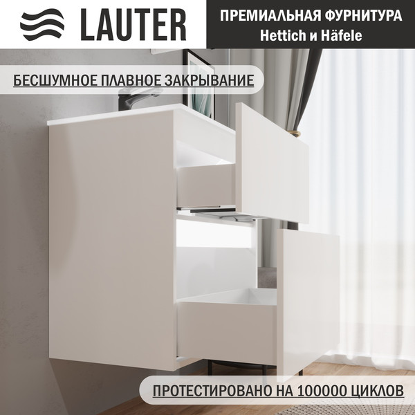 Изображение товара Тумба с умывальником Lauter Emma 60 (белый глянец)
