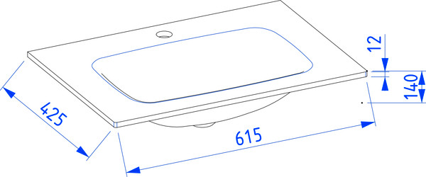 Изображение товара Тумба с умывальником Lauter Emma 60 (белый глянец)