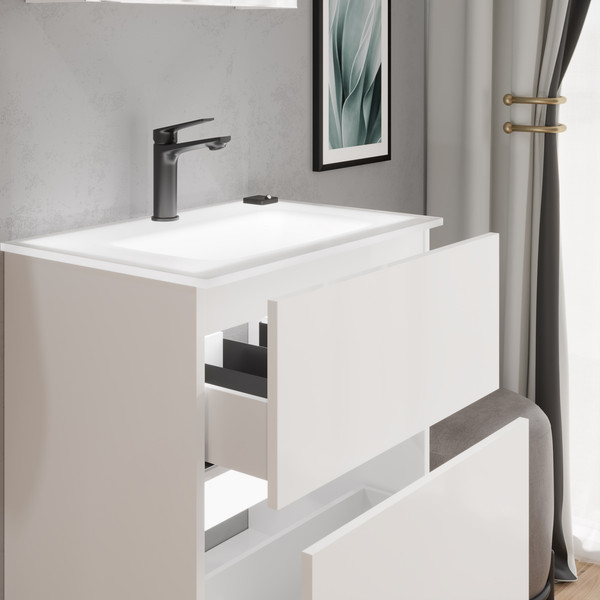 Изображение товара Тумба с умывальником Lauter Emma 60 (белый глянец)