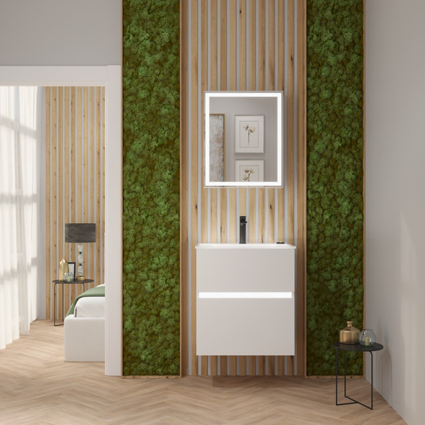 Изображение товара Тумба с умывальником Lauter Emma 60 (белый глянец)