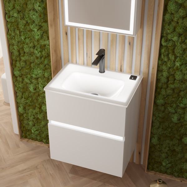 Изображение товара Тумба с умывальником Lauter Emma 60 (белый глянец)