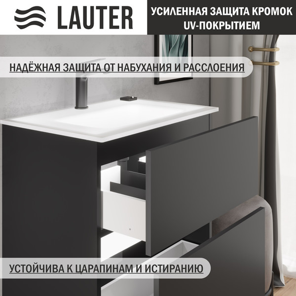 Изображение товара Тумба с умывальником Lauter Emma 60 (черный матовый)