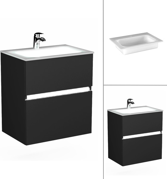 Изображение товара Тумба с умывальником Lauter Emma 60 (черный матовый)